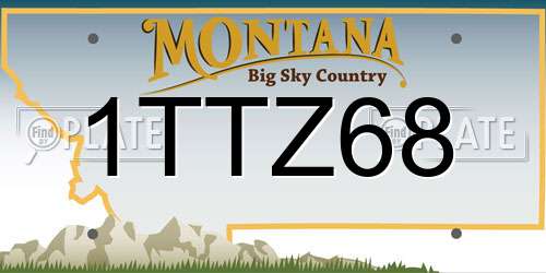 1TTZ68 Montana License Plate