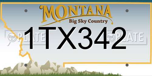 1TX342 Montana License Plate