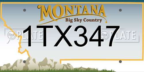 1TX347 Montana License Plate