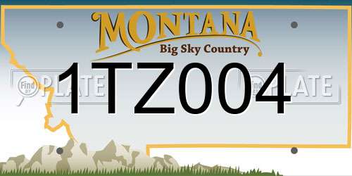 1TZ004 Montana License Plate