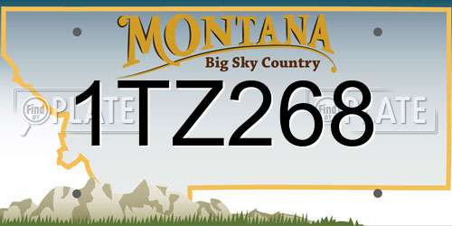 1TZ268 Montana License Plate