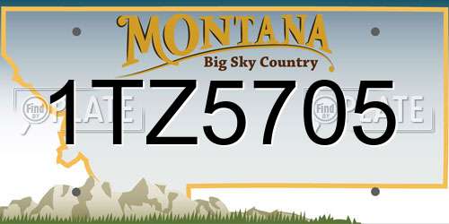1TZ5705 Montana License Plate