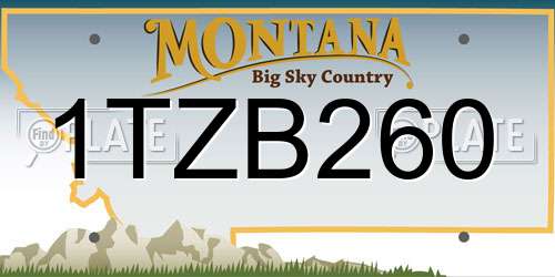 1TZB260 Montana License Plate