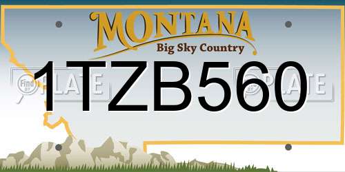 1TZB560 Montana License Plate