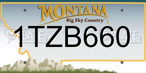 1TZB660 Montana License Plate