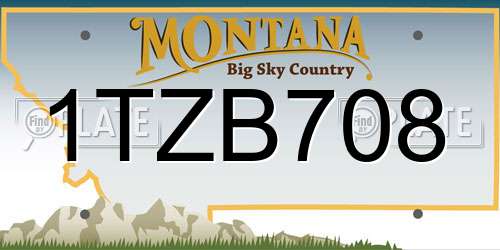 1TZB708 Montana License Plate