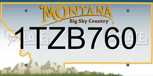 1TZB760 Montana License Plate