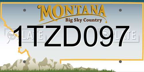 1TZD097 Montana License Plate