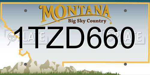1TZD660 Montana License Plate
