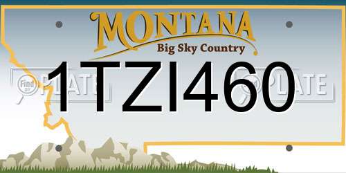 1TZI460 Montana License Plate