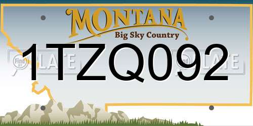 1TZQ092 Montana License Plate
