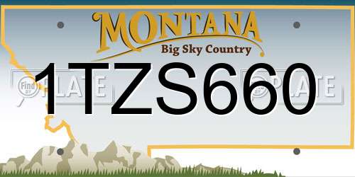 1TZS660 Montana License Plate