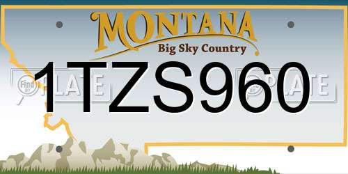 1TZS960 Montana License Plate