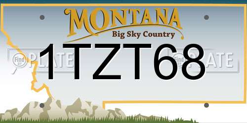 1TZT68 Montana License Plate