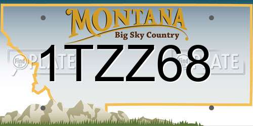 1TZZ68 Montana License Plate