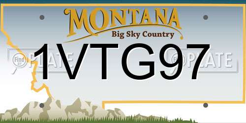 1VTG97 Montana License Plate
