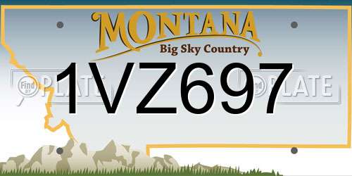 1VZ697 Montana License Plate
