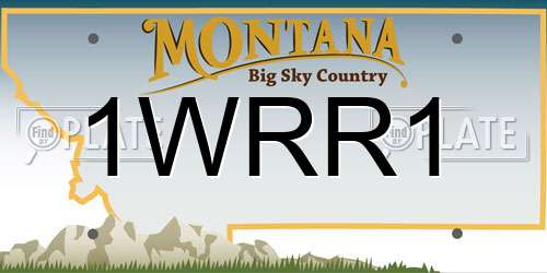 1WRR1 Montana License Plate