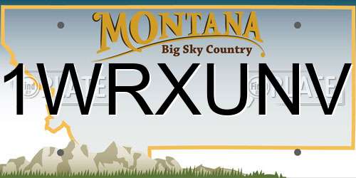 1WRXUNV Montana License Plate