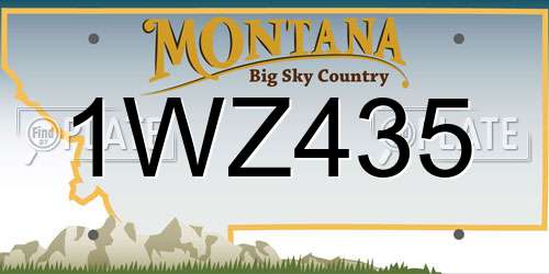 1WZ435 Montana License Plate