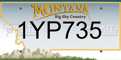 1YP735 Montana License Plate