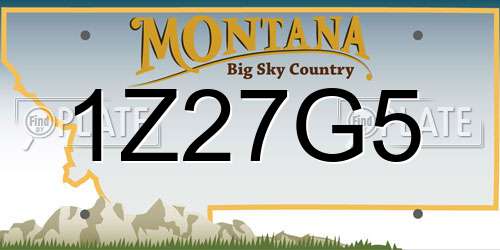 1Z27G5 Montana License Plate
