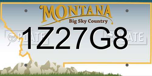 1Z27G8 Montana License Plate