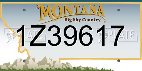 1Z39617 Montana License Plate