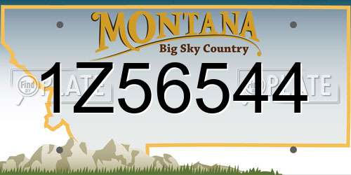 1Z56544 Montana License Plate