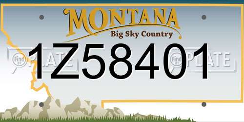 1Z58401 Montana License Plate