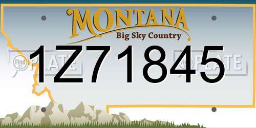1Z71845 Montana License Plate