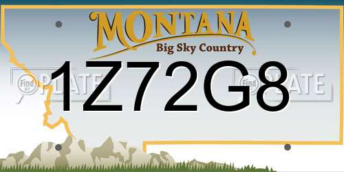 1Z72G8 Montana License Plate