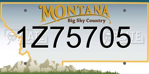 1Z75705 Montana License Plate