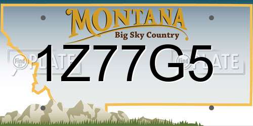 1Z77G5 Montana License Plate