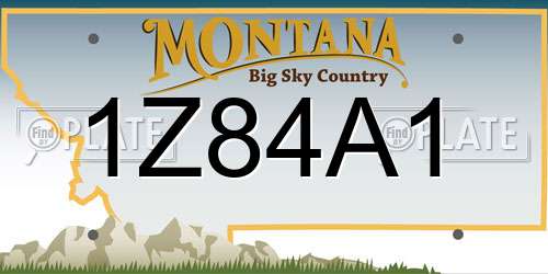 1Z84A1 Montana License Plate