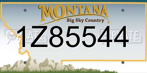 1Z85544 Montana License Plate
