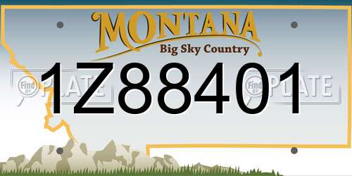 1Z88401 Montana License Plate