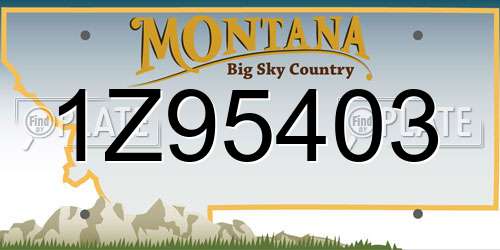 1Z95403 Montana License Plate