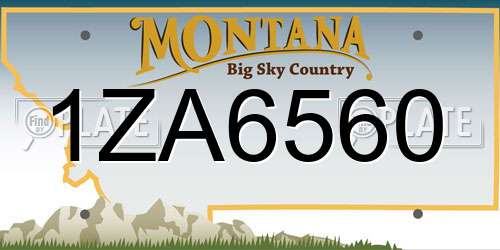 1ZA6560 Montana License Plate