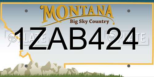 1ZAB424 Montana License Plate