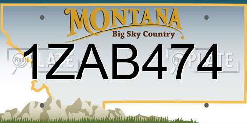 1ZAB474 Montana License Plate