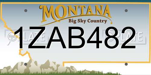 1ZAB482 Montana License Plate