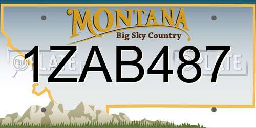 1ZAB487 Montana License Plate