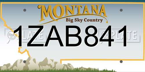 1ZAB841 Montana License Plate