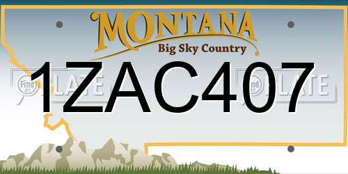 1ZAC407 Montana License Plate