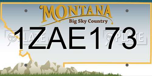 1ZAE173 Montana License Plate