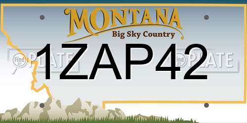1ZAP42 Montana License Plate