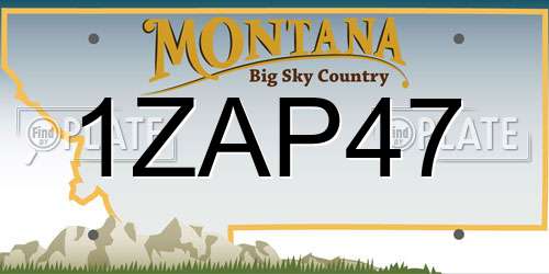 1ZAP47 Montana License Plate