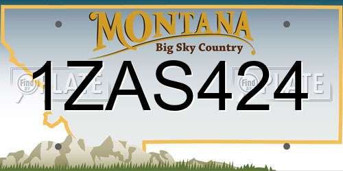 1ZAS424 Montana License Plate