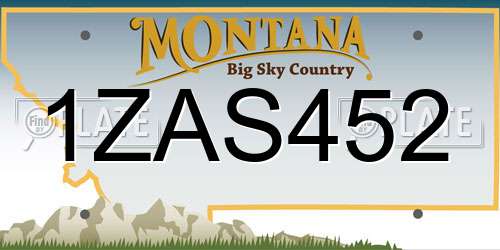 1ZAS452 Montana License Plate